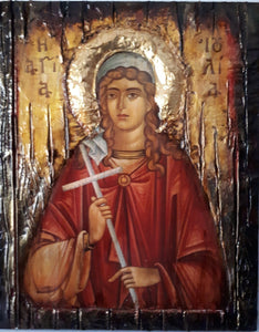 Icon of Saint Ioulia Julia on Wood-Agia Ioylia-Greek Orthodox Byzantine Icons - Vanas Collection