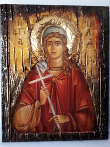 Icon of Saint Ioulia Julia on Wood-Agia Ioylia-Greek Orthodox Byzantine Icons - Vanas Collection