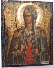 Laden Sie das Bild in den Galerie-Viewer, Icon of St. Photini Fotini-the Samaritan Woman-Orthodox Greek Byzantine Handmade - Vanas Collection