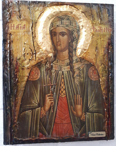 Icon of St. Photini Fotini-the Samaritan Woman-Orthodox Greek Byzantine Handmade - Vanas Collection