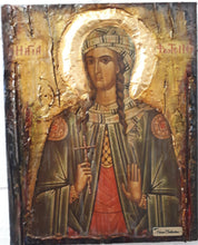 Laden Sie das Bild in den Galerie-Viewer, Icon of St. Photini Fotini-the Samaritan Woman-Orthodox Greek Byzantine Handmade - Vanas Collection