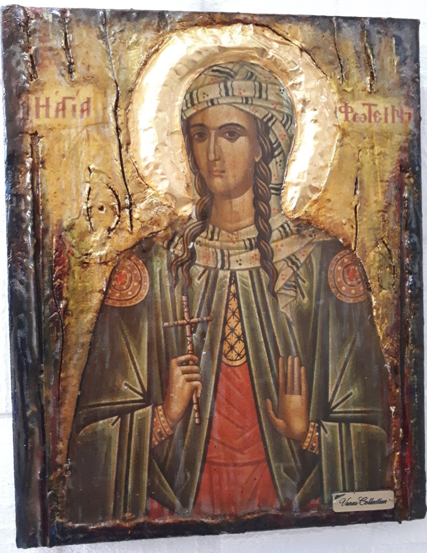 Icon of St. Photini Fotini-the Samaritan Woman-Orthodox Greek Byzantine Handmade - Vanas Collection