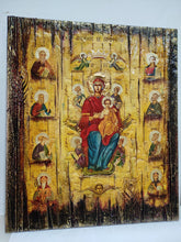 Load image into Gallery viewer, Virgin Mary and Child  Enthroned, The  Prophets  Above - Orthodox Byzantine Greek Icons