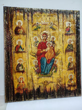 Load image into Gallery viewer, Virgin Mary and Child  Enthroned, The  Prophets  Above - Orthodox Byzantine Greek Icons