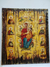 Load image into Gallery viewer, Virgin Mary and Child  Enthroned, The  Prophets  Above - Orthodox Byzantine Greek Icons