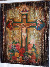 Load image into Gallery viewer, Jesus Christ on Crucifix Icon-Orthodox Handmade Antique Style Icons - Vanas Collection