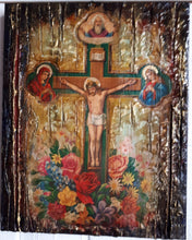Load image into Gallery viewer, Jesus Christ on Crucifix Icon-Orthodox Handmade Antique Style Icons - Vanas Collection