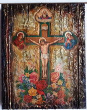 Load image into Gallery viewer, Jesus Christ on Crucifix Icon-Orthodox Handmade Antique Style Icons - Vanas Collection