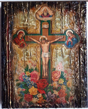 Load image into Gallery viewer, Jesus Christ on Crucifix Icon-Orthodox Handmade Antique Style Icons - Vanas Collection