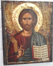 Load image into Gallery viewer, Jesus Christ the Blessed on Wood Handmade Icon -Greek Orthodox Byzantine Icons - Vanas Collection
