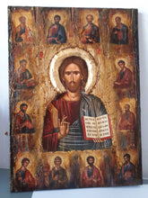 Laden Sie das Bild in den Galerie-Viewer, Jesus Christ The Blessed with 12 Apostles Icon-Orthodox Greek Byzantine Icons - Vanas Collection