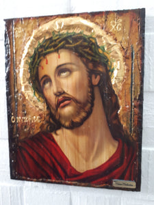 Jesus Christ "the Bridegroom" Nymphios on Wood-Greek Russian Orthodox Face Art Icons - Vanas Collection