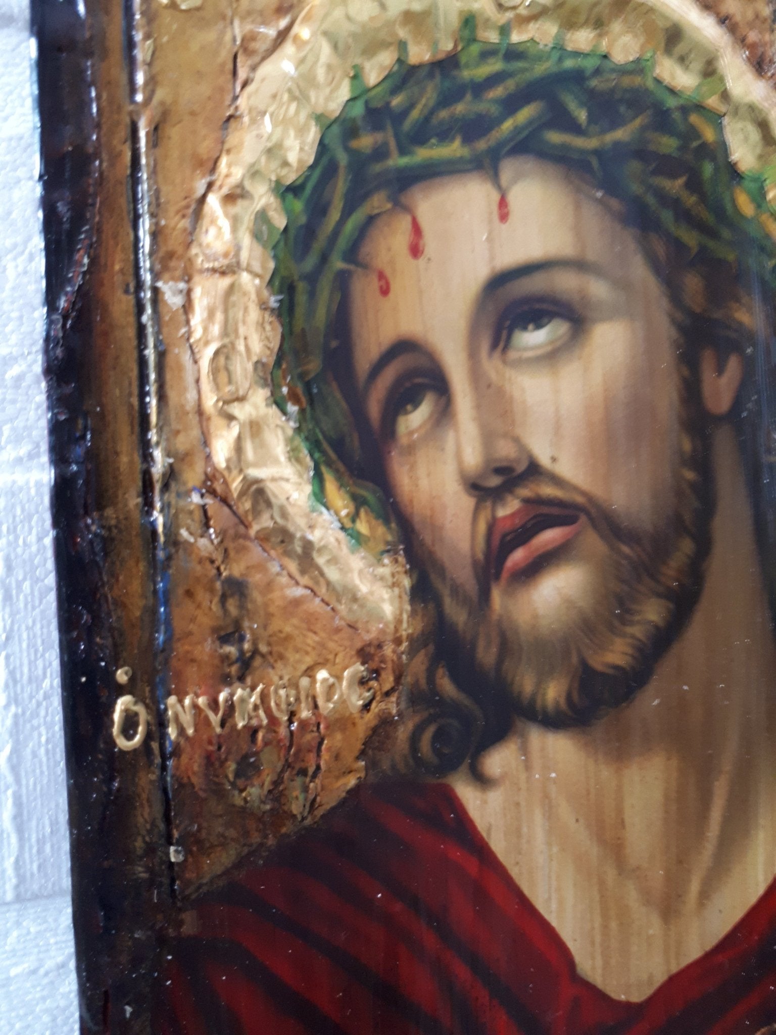 Jesus Christ "the Bridegroom" Nymphios on Wood-Greek Russian Orthodox Face Art Icons - Vanas Collection