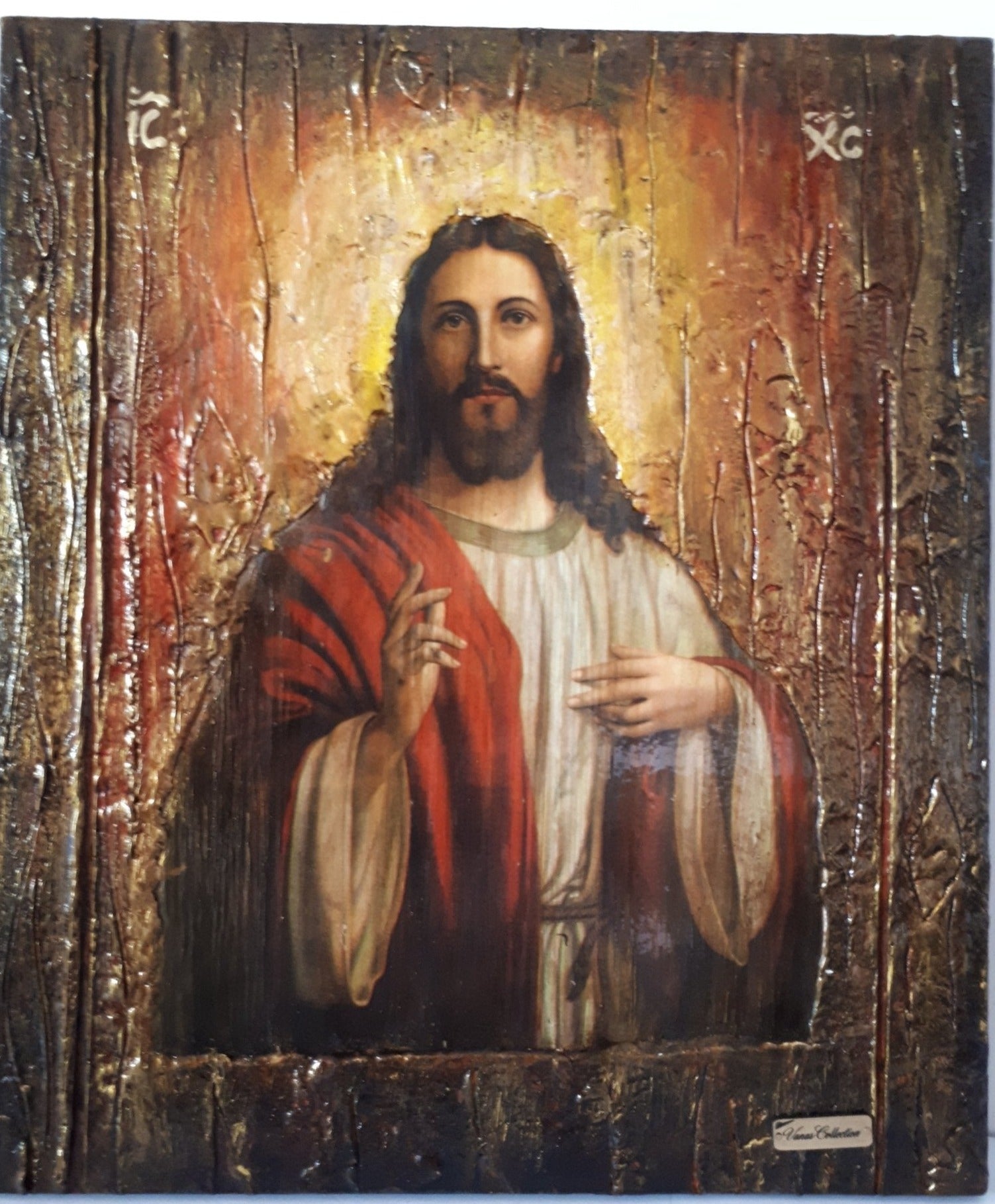 Jesus Christ - Wooden Greek Christianity Byzantine Orthodox Icon- Antique Style Icons - Vanas Collection