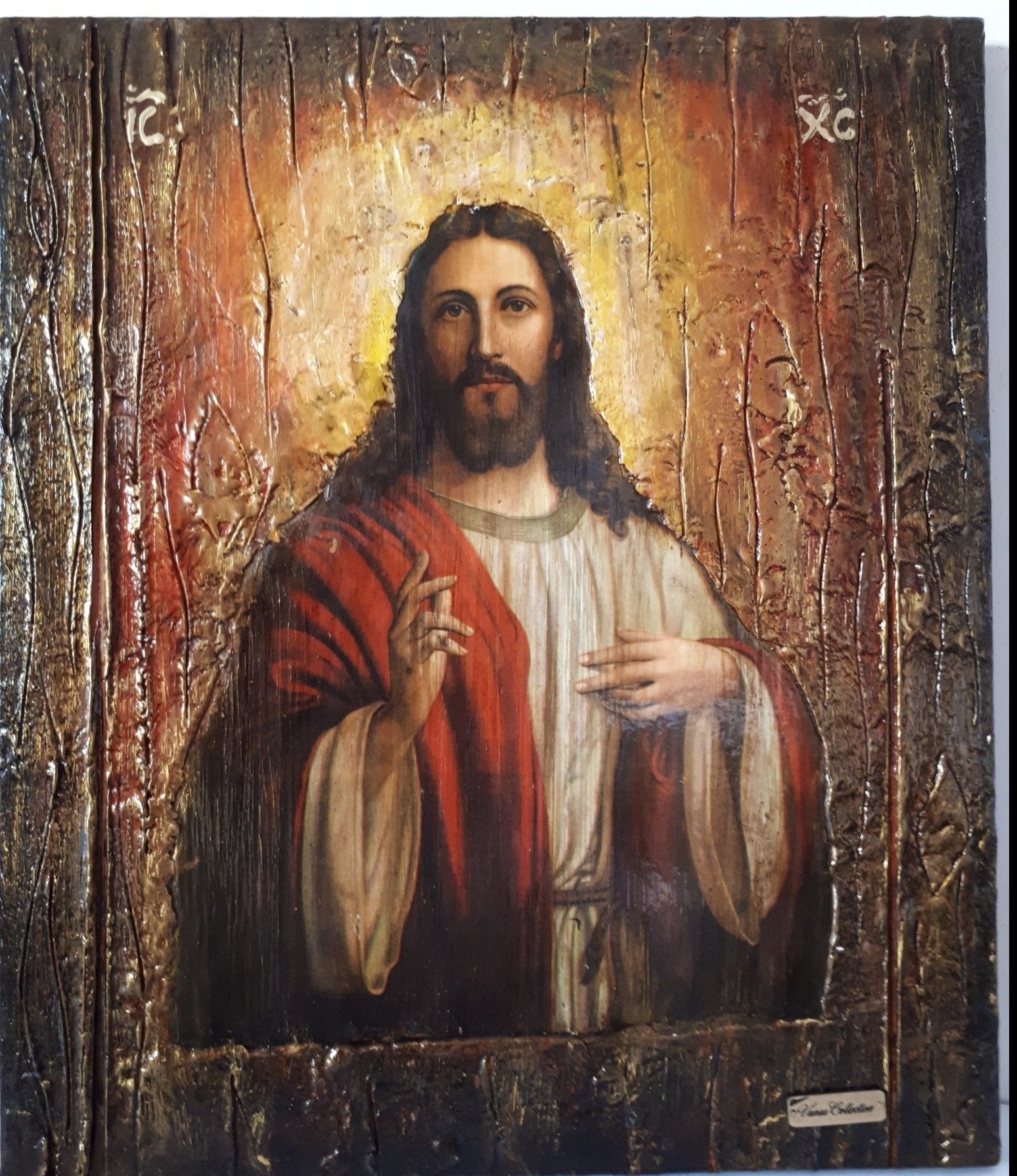 Jesus Christ - Wooden Greek Christianity Byzantine Orthodox Icon- Antique Style Icons - Vanas Collection