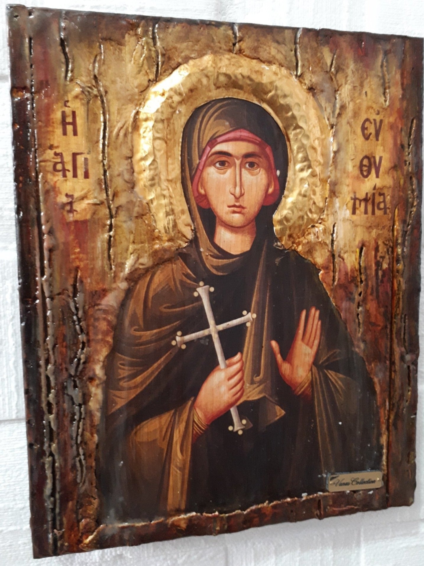 Orthodox Icon of Euphemia the Great Martyr Greek Byzantine Antique Style Icon - Vanas Collection