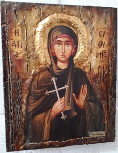 Orthodox Icon of Euphemia the Great Martyr Greek Byzantine Antique Style Icon - Vanas Collection