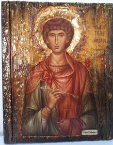 Orthodox Icon Saint St. Panteleimon Russian Greek Byzantine Antique Style Icons - Vanas Collection