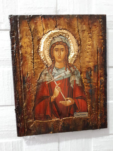 Orthodox Icon St. Zoe the Martyr- Russian Greek Byzantine Antique Style Icons - Vanas Collection