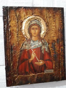 Orthodox Icon St. Zoe the Martyr- Russian Greek Byzantine Antique Style Icons - Vanas Collection