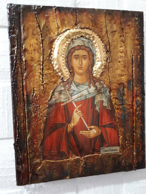 Orthodox Icon St. Zoe the Martyr- Russian Greek Byzantine Antique Style Icons - Vanas Collection