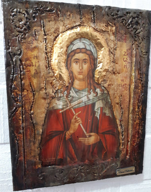 Orthodox Icon St. Zoe the Martyr- Russian Greek Byzantine Antique Style Icons - Vanas Collection