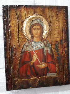 Orthodox Icon St. Zoe the Martyr- Russian Greek Byzantine Antique Style Icons - Vanas Collection