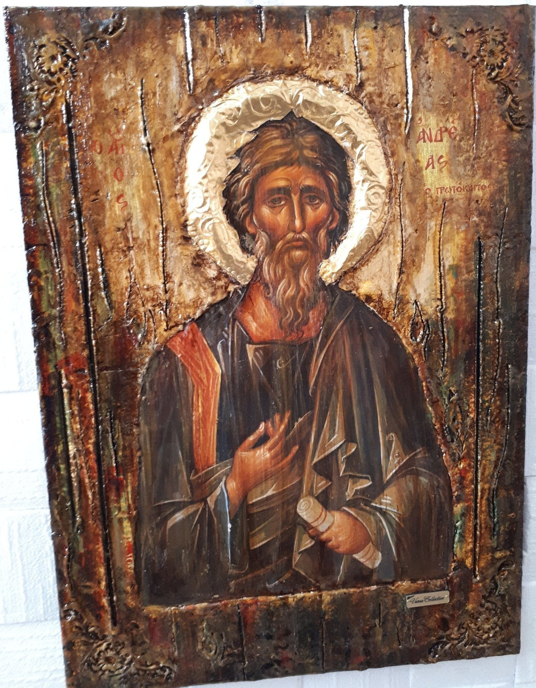 Saint Andrew Religious Art,Andrew the Apostle,Orthodox Antique Style Saints Icon - Vanas Collection