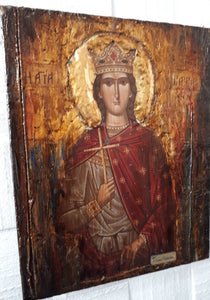Saint Barbara Varvara Icon -Orthodox Icon Byzantine Religious Antique Style Icon - Vanas Collection