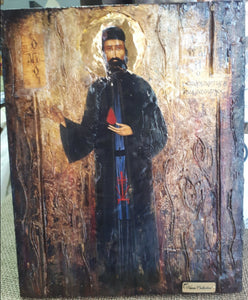 Saint Ephraim of Nea Makri-Handmade Greek Byzantine Icon- Orthodox Icon Antique - Vanas Collection