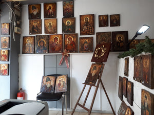 Saint Evanthia Orthodox Icon - Russian Greek Byzantine Wood Icons Antique Style - Vanas Collection