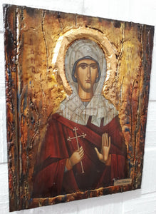 Saint Evanthia Orthodox Icon - Russian Greek Byzantine Wood Icons Antique Style - Vanas Collection