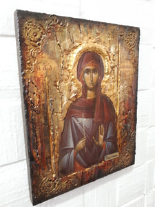 Saint Galini the Martyr Icon - Orthodox Greek Byzantine Wood Icons Antique Style - Vanas Collection