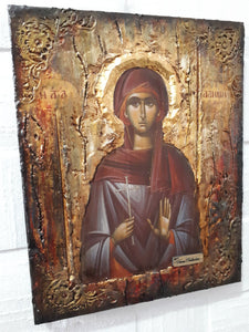 Saint Galini the Martyr Icon - Orthodox Greek Byzantine Wood Icons Antique Style - Vanas Collection