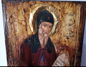 Saint Gerasimos-Handmade Greek Byzantine Icon-Orthodox Russian Christianity Icon - Vanas Collection
