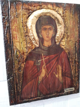 Laden Sie das Bild in den Galerie-Viewer, Saint Glyceria Glykeria- Rare Orthodox Byzantine Greek Made Icon-Unique Handmade - Vanas Collection