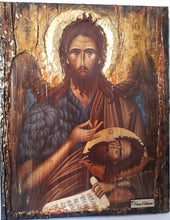 Load image into Gallery viewer, Saint John the Baptist Handmade Wood Icon- Greek Russian Orthodox Icons - Vanas Collection