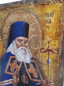 Saint Loukas Luke Icon-Greek Orthodox Byzantine Antique Style Icons - Vanas Collection