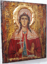 Load image into Gallery viewer, Saint Lucia Lucy Santa Lucia - Rare Byzantine Greek Orthodox Icon-Antique Style Icon - Vanas Collection