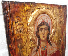 Laden Sie das Bild in den Galerie-Viewer, Saint Lucia Lucy Santa Lucia - Rare Byzantine Greek Orthodox Icon-Antique Style Icon - Vanas Collection