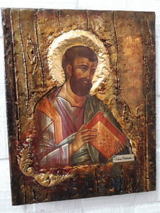 Saint Markos Mark Evangelist, the Apostle-Handmade Orthodox Christian Greek Icon - Vanas Collection