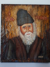 Laden Sie das Bild in den Galerie-Viewer, Saint Monk Paisios Handmade Orthodox Icon Byzantine Rare Icons Antique Style - Vanas Collection