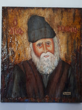 Laden Sie das Bild in den Galerie-Viewer, Saint Monk Paisios Handmade Orthodox Icon Byzantine Rare Icons Antique Style - Vanas Collection