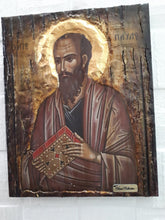 Load image into Gallery viewer, Saint Paul Apostle Agios Pavlos on Wood Icon- Greek Orthodox Byzantine Icons - Vanas Collection