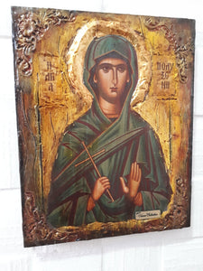 Saint Polyxeni Icone Ikona Ikon-Rare Byzantine Greek Orthodox Antique Style Icon - Vanas Collection