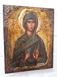 Saint Polyxeni Icone Ikona Ikon-Rare Byzantine Greek Orthodox Antique Style Icon - Vanas Collection