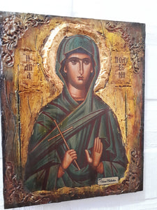 Saint Polyxeni Icone Ikona Ikon-Rare Byzantine Greek Orthodox Antique Style Icon - Vanas Collection