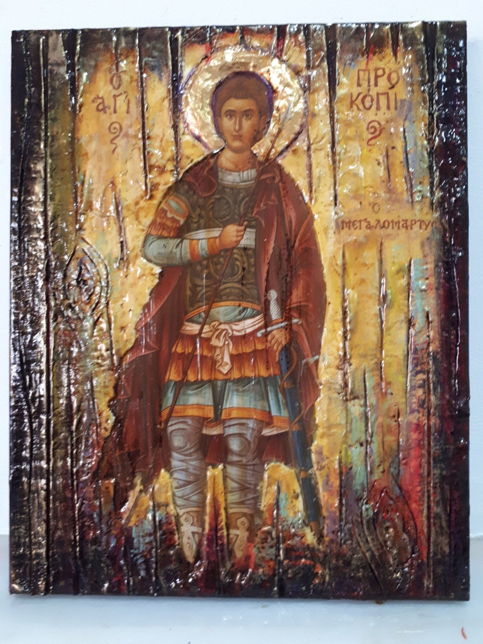 Saint Procopius the Great Martyr Icon-Prokopios Orthodox Greek Christian Icons - Vanas Collection