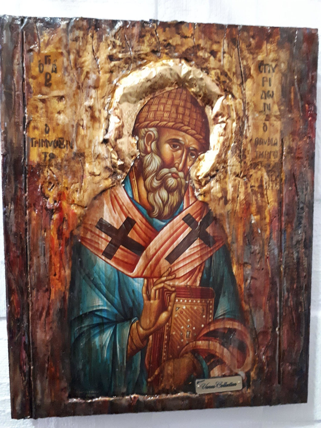 Saint Spyridon the Wonderworker, bishop of Trimithus-Greek Orthodox Russian Icon - Vanas Collection