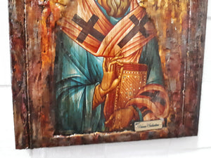 Saint Spyridon the Wonderworker, bishop of Trimithus-Greek Orthodox Russian Icon - Vanas Collection